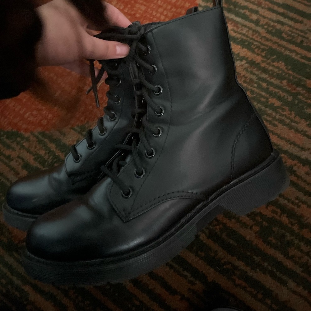 Black combat boots